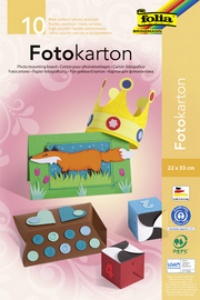 folia Fotokartonblock DIN A3 300g/qm farbig sortiert 10 Blatt