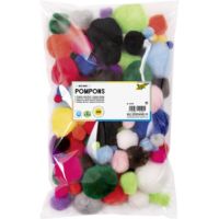 folia Pompons 100 Stück 10 - 50 mm farbig sortiert