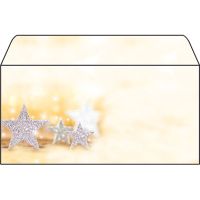 SIGEL Weihnachts-Umschläge Glitter Stars DU035 DIN lang 50 Stück