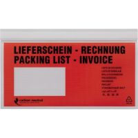 UNIPACK Dokumententasche V722182 DIN lang 70my rt/sw 500 Stück