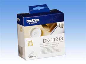 brother DK-11218 runde Etiketten, Papier, weiß, 1000 Stück, Durchmesser 24 mm