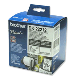 brother DK-22212 Endlos-Etiketten Film, 62 mm x 15,24 m, weiß