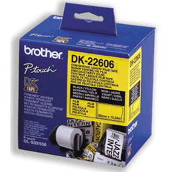 brother DK-22606 Endlos-Etiketten 62 mm x 15,24 m gelb
