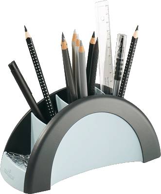 DURABLE Stifteköcher/7720-01, silber/schwarz