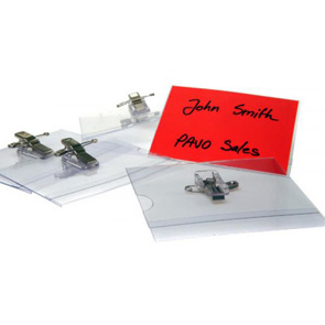 pavo Namensschild, mit Kombiklemme, 57 x 91 mm