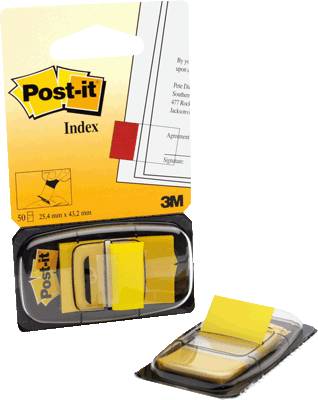 Post-it Index /680-5, gelb, 25,4x43,2mm, Inh. 50 Blatt