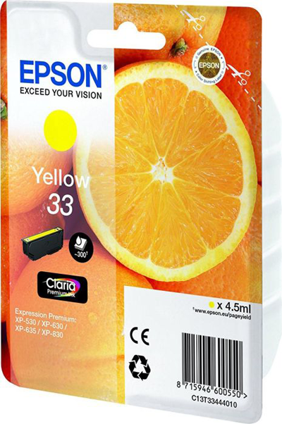 Epson Tintenpatrone C13T33444012 33 4,5ml 300Seiten gelb