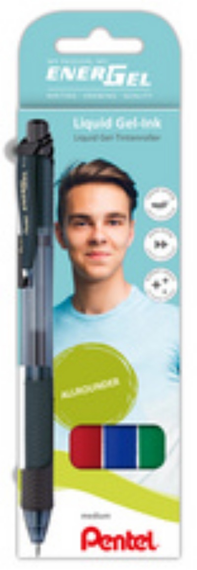 Pentel Liquid Gel-Tintenroller EnerGel-X BL107 4er Etui
