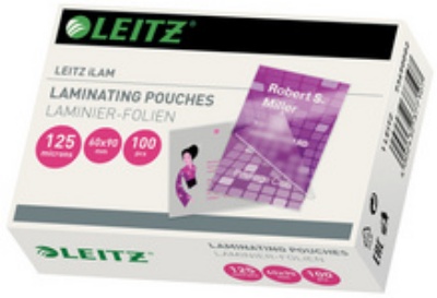LEITZ Laminierfolientasche für Visitenkarten 60 x 90mm 125 mic 100 Stück