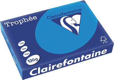 Clairefontaine Tropheé Papier/1291C A4 kariben/blau 120g 250 Blatt