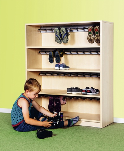 Kindergarten Stiefelregal für 15 Paar Stiefel