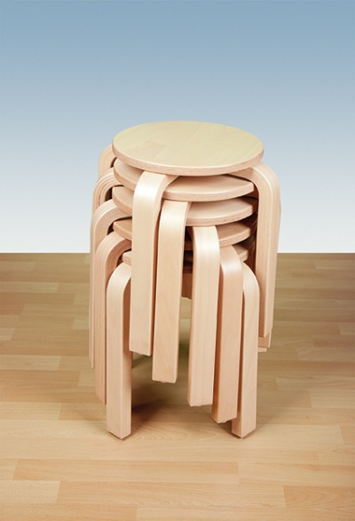 Kindergartenstapelhocker Paul 35 cm Sitzhöhe  Dekor buche