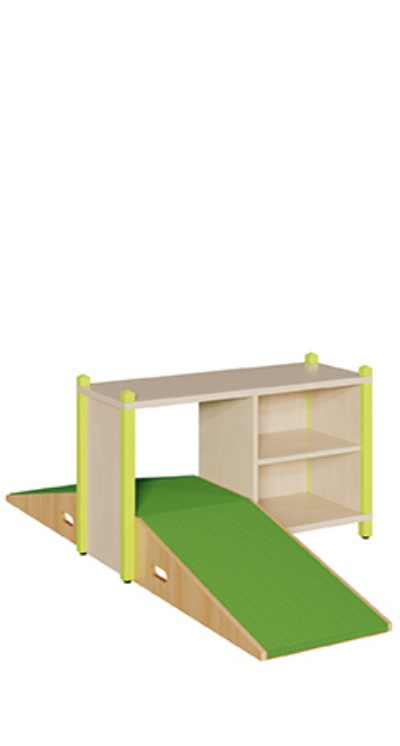 Kindergarten Durchkrabbelregal 3 Regal links 102x60x40cm