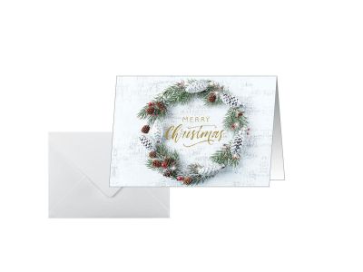 SIGEL Weihnachtskarten DS089 Christmas wreath DIN A6 25 Stück