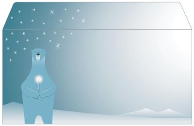 SIGEL Weihnachts Umschläge DU259 Polar bear with candle DIN lang