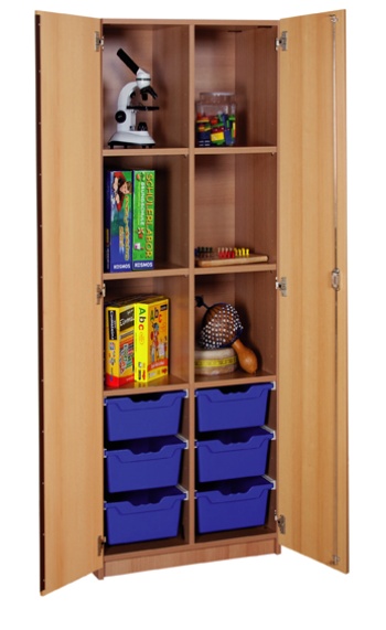 Boxenschrank 6 Einlegeböden 6 Boxen 70 x 190 x 50 cm buche