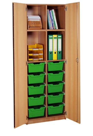 Boxenschrank 6 Einlegeböden 10 Boxen 70 x 190 x 50 cm buche