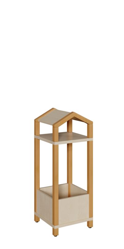 Stollenregal Turm mit Kasten und Dach Breite 40 cm Höhe 80 cm