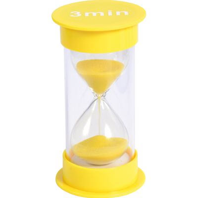Sanduhr 3 Minuten gelb Kunststoff, Glas