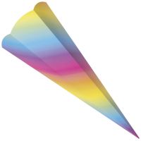folia Schultüten-Zuschnitt 6-eckig 680 mm Regenbogenfarben 5 St./Pack