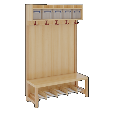Komplettgarderobe mit einfacher Ablage inklusive Boxen