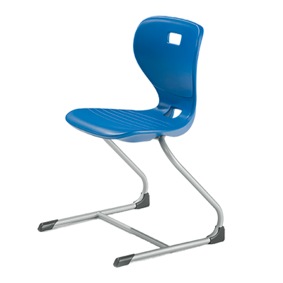 Ergostar Freischwinger Schulstuhl Sitzschalenfarbe Blau Sitzhöhe 46 cm