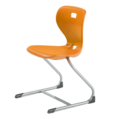 Ergostar Freischwinger Schulstuhl Sitzschalenfarbe Orange Sitzhöhe 38 cm