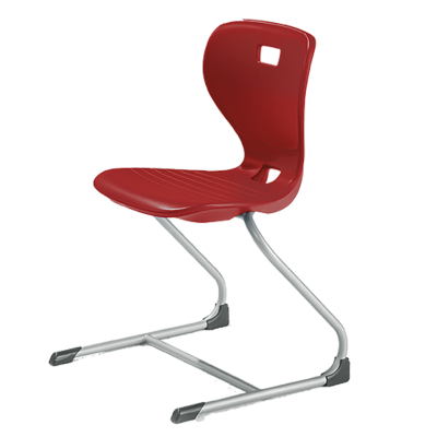 Ergostar Freischwinger Schulstuhl Sitzschalenfarbe Weinrot Sitzhöhe 38 cm