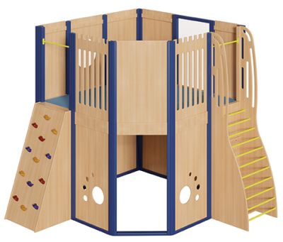 Große Spielburg SBG3101 mit Sprossenwand und Kletterfelsen