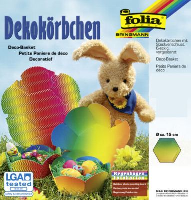 folia Dekokörbchen aus Regenbogenkarton Durchmesser 150 mm