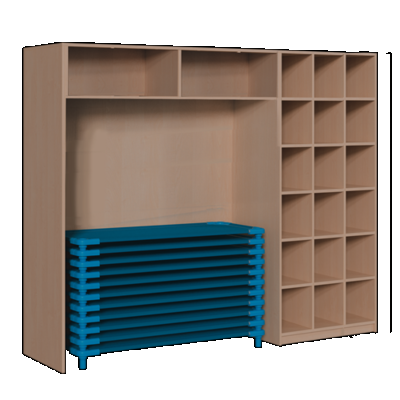 Regal für Stapelliegen