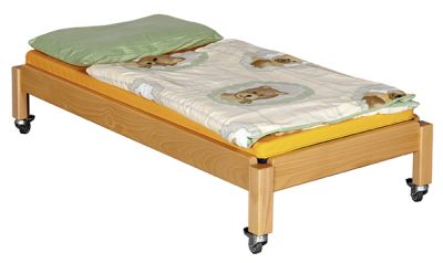 Fahrbare Stapelliege mit Matratze 166x28x66 cm