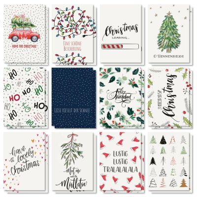 sigel Weihnachts Postkarten Set  DS701 Colourful Christmas DIN A6 12 Stück 