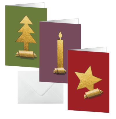 sigel Weihnachts Postkarten Set  DS081 Cut-out style DIN A6 10 Stück 