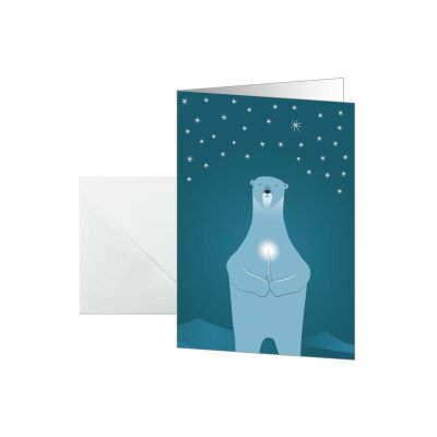 sigel Weihnachtskarte DS077 Polar bear with candle DIN A6 10 Stück 