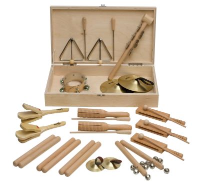Goldon Percussion-Set 4 30140 in Holzbox 32 tlg.