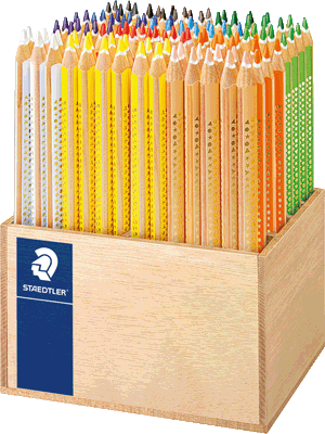STAEDTLER Farbstifte Jumbo Noris im Holzaufsteller 122 Stück/128 CA112