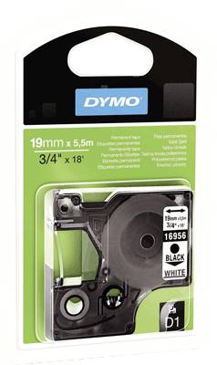 DYMO Beschriftungsband 16960/S0718070 19 mm x 5,5 m schwarz/weiß permanent
