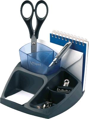 Maped Schreibtisch-Butler M575400, schwarz/blautransluzent, 93x147x147mm