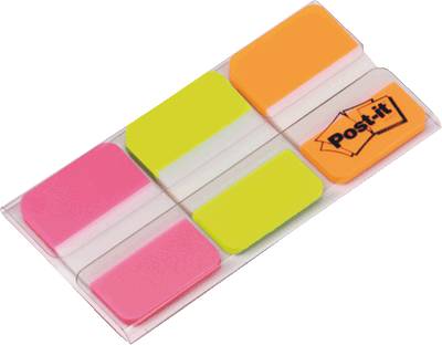 Post-it Index Haftstreifen Strong 686PGO pink, grün, orange 25,4 x 38 mm je 22 Stück pro Farbe