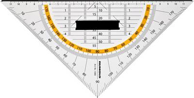 Rumold Geometriedreieck 1080 mit Schneidekante 25 cm