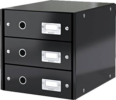 LEITZ Schubladenset Click & Store,3 Schubladen/6048-00-95, schwarz, 251x81x330mm