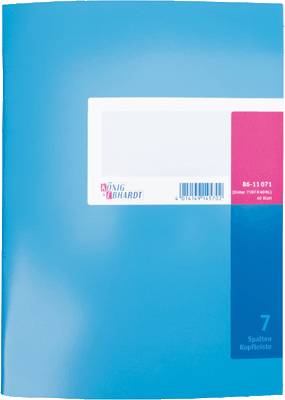 K+E Spaltenbuch 8611071-7107K40KL, blau, 7 Spalten, DINA4, Inh.40Blatt