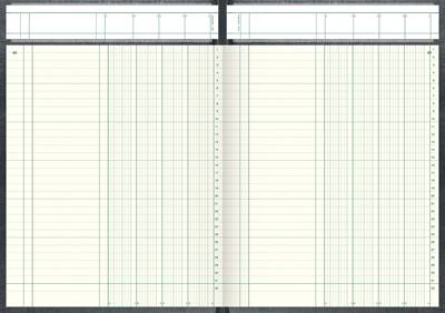 K+E Spaltenbuch 8611042-7104P96KL, hellblau, 4 Spalten, DIN A4, Inh.96Blatt