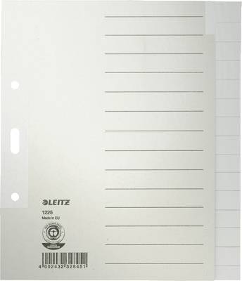 LEITZ Tauenregister blanko/1225-85, grau, A5 hoch, 170x200mm, Inh. 15 Blatt
