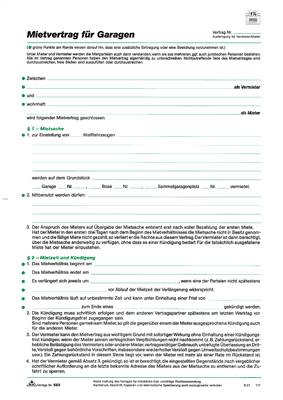 RNK Garagen-Mietvertrag/553/10, 4-seitig, DIN A4, Inh. 10