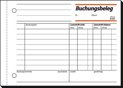 sigel Buchungsbeleg/BU615, weiß, A6quer, Inh. 50 Blatt