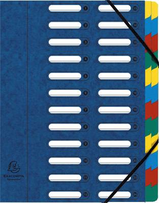 EXCACOMPTA Ordnungsmappe Harmonika/55072E, blau, 7-teilig, für A4