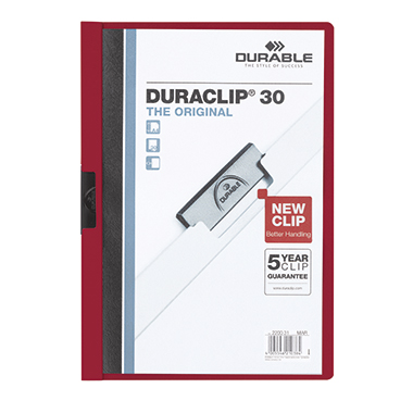 DURABLE Klemmmappe DURACLIP 30 220031 DIN A4 Hartfolie aubergine