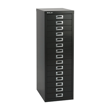 Bisley Schubladenschrank L3915633 15Schubfächer schwarz